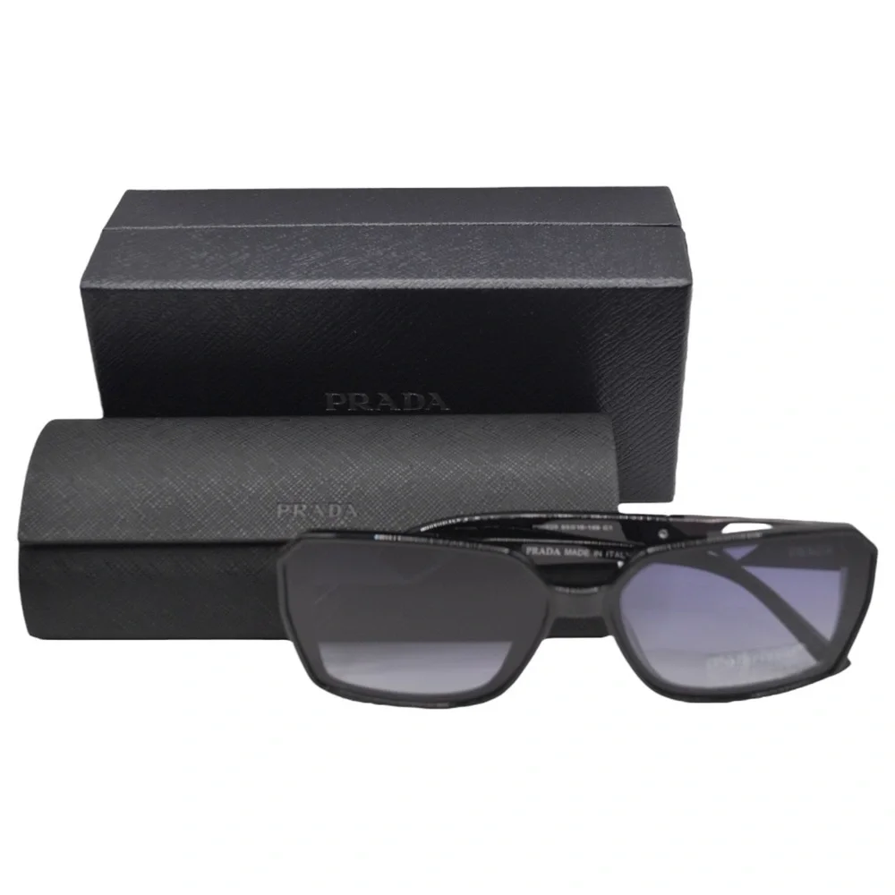 Prada Women’s Polarized Sunglasses | Black/Gunmetal | Gray-Purple Gradient - Picture 11 of 16